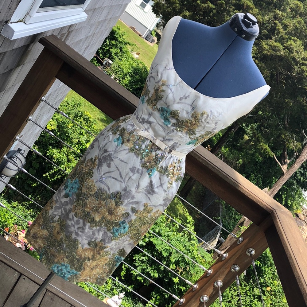 Beautiful vintage silk, sequined wiggle dress